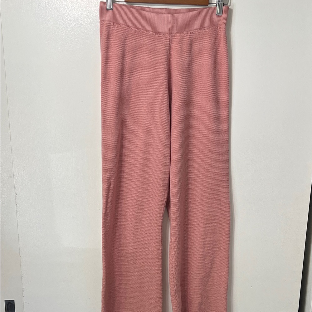 Amazon Wide Leg knit Pants in Dusty Rose Pink